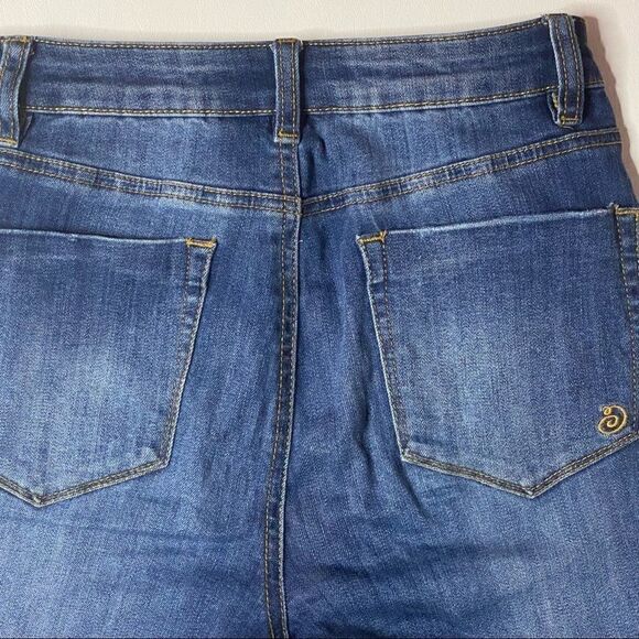 Indigo Rein | Factory Distressed High Rise Skinny Jeans - Picture 3 of 6